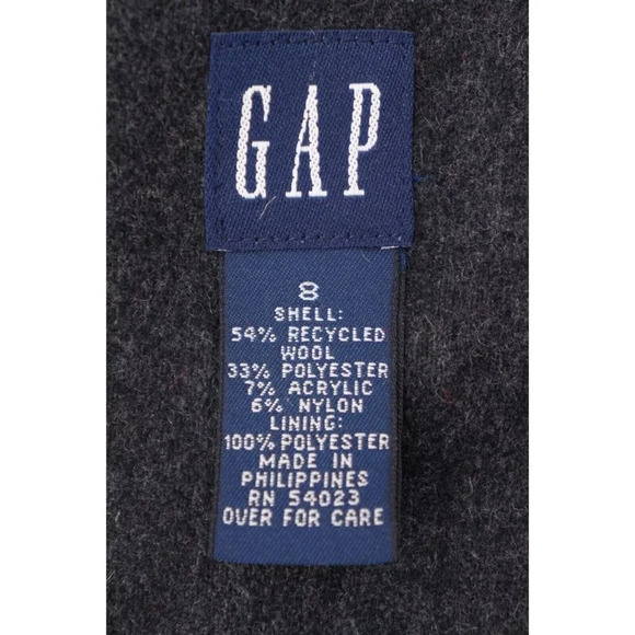 Gap Women Dress‎ Sz 8 Grey Wool Blend Sleeveless Zipper Back V- Neck - Picture 3 of 9